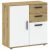 Chest of drawers BASIC TWO 70 cm oak and white