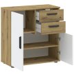 Chest of drawers BASIC TWO 70 cm oak and white