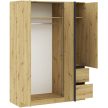BASIT Gardrób Szekrény Tölgy Színben 150 cm