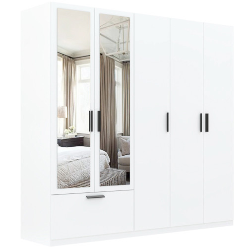 Šatníková skriňa LITA biela so zrkadlom