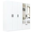 Šatníková skriňa LITA biela so zrkadlom