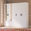 Šatníková skriňa LITA biela so zrkadlom