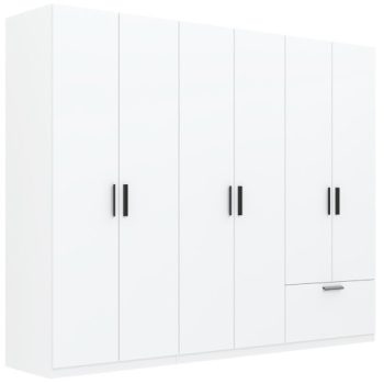 Veľká šatníková skriňa LITA biela 270 cm