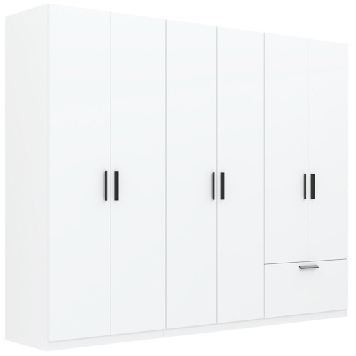 Veľká šatníková skriňa LITA biela 270 cm