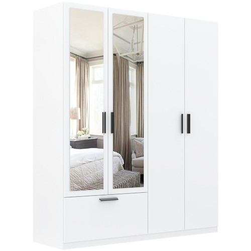 Šatníková skriňa LITA biela so zrkadlom 180 cm