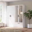Šatníková skriňa LITA biela so zrkadlom 180 cm