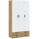 Wardrobe BASIC 110 cm oak and white