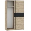 Wardrobe BERNO 150 cm oak and white