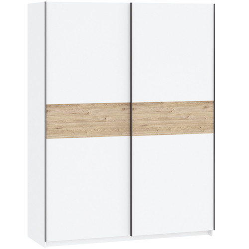 Wardrobe BERNO 200 cm white and oak