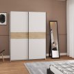 Wardrobe BERNO 200 cm white and oak