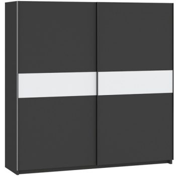 BERNO wardrobe 200 cm anthracite and white