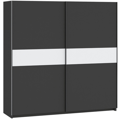 BERNO wardrobe 200 cm anthracite and white