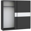 BERNO wardrobe 200 cm anthracite and white