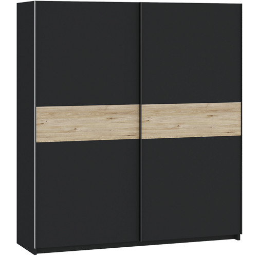 Šatníková skriňa BERNO 200 cm antracit/dub