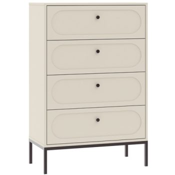   Chest of drawers with 4 doors and 4 drawers in sonoma oak/white finish - XXL Luna