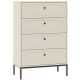 Chest of drawers with 4 doors and 4 drawers in sonoma oak/white finish - XXL Luna