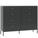 Chest of drawers with 4 drawers and 2 doors in artisan oak finish - Moderno C-4