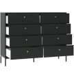 Chest of drawers with 4 drawers and 2 doors in artisan oak finish - Moderno C-4