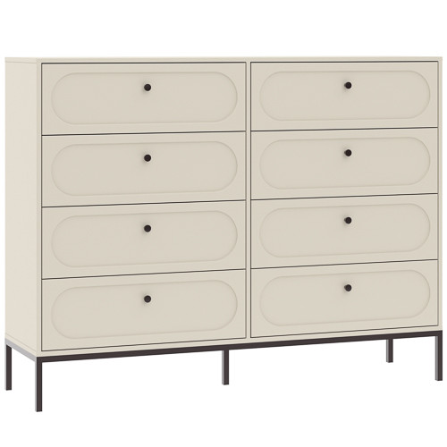 Chest of drawers with 4 drawers in sonoma oak/white finish - Markos
