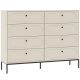 Chest of drawers with 4 drawers in sonoma oak/white finish - Markos