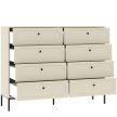 Chest of drawers with 4 drawers in sonoma oak/white finish - Markos