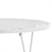 Zahradní set, stůl + 2 židle, kov, bílý lak (designově k lavici JF2237)