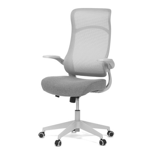 Grey Office Swivel Chair with Mesh Backrest, Adjustable Armrest. KA-A182