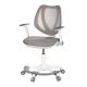 Child and Student swivel chair, grey mesh, white plastic cross, wheels for hard floor, with footrest. KA-C806