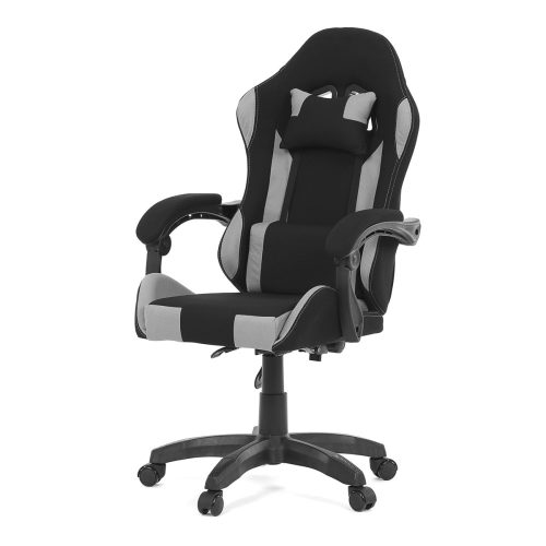 Grey Gamer Office Swivel Chair with Fabric Upholstery. KA-R209