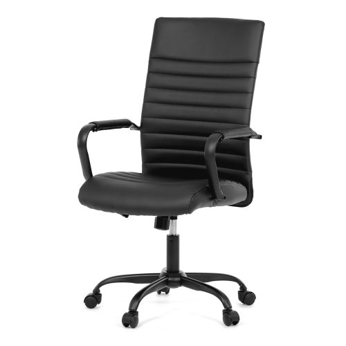 Black leatherette office swivel chair with backrest mechanism. KA-V306.