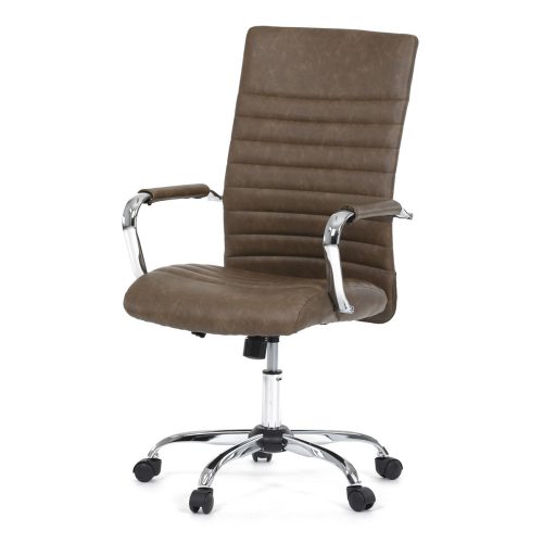 Brown Leatherette Office Swivel Chair with Swivel Mechanism. KA-V307