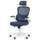 Office chair, blue mesh surface, white plastic combination, plastic cross, floor-protecting castors KA-Y337