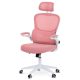 Office chair, pink mesh surface, white plastic combination, plastic cross, floor-protecting castors KA-Y337