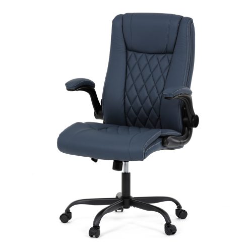 Office Swivel Chair Blue Eco Leather Upholstered KA-Y344