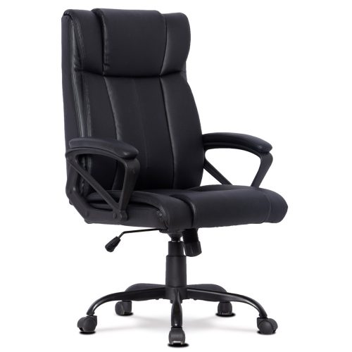 Swivel chair with black eco leather upholstery KA-Y386