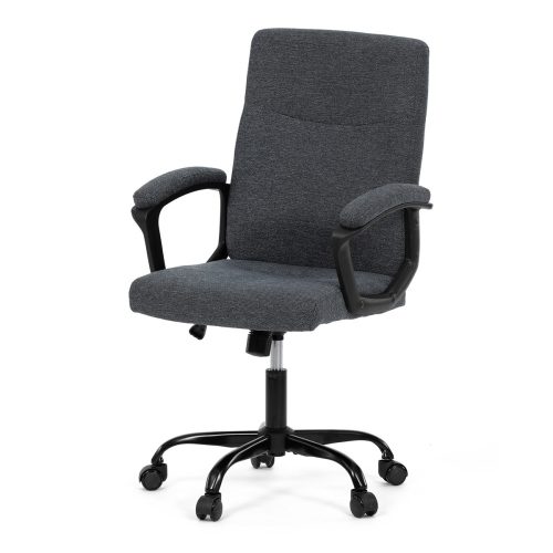 Office Swivel Chair Dark Grey Fabric Upholstered Armrests. KA-Y391