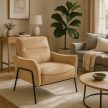 Beige Lounge Armchair ALBERTO