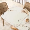 Ceramic extendable dining table Alicante 160-200 cm white marble and oak