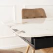 Ceramic extendable dining table Alicante 160-200 cm white marble and oak