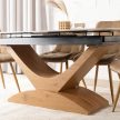 Ceramic extendable dining table Alicante 160-200 cm white marble and oak