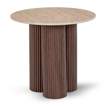 Stolik ALMERIA 50 cm Trawertyn/Orzech