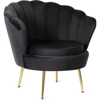 Fotel fekete színben, velúr kárpittal. ANGEL