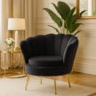 Fotel fekete színben, velúr kárpittal. ANGEL