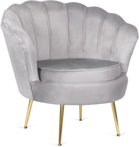 Fotel szürke színben, velúr kárpittal. ANGEL