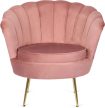 Fotel rózsaszín velúr kárpitozással - ANGEL