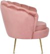 Fotel rózsaszín velúr kárpitozással - ANGEL