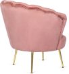 Fotel rózsaszín velúr kárpitozással - ANGEL
