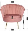 Fotel rózsaszín velúr kárpitozással - ANGEL