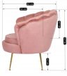 Fotel rózsaszín velúr kárpitozással - ANGEL