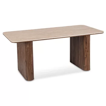 Rectangular Dining Table 180 cm Travertine/Walnut ARAMIS